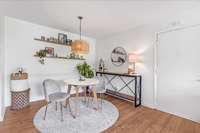 Functional and spacious dining area.