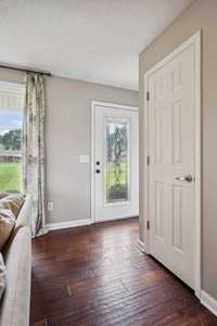 View from living room to front door