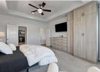 Custom built-in armoire and dresser