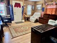 The Living Room is nice size with gas stove heat