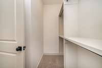 All closets feature wood shelving