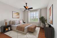 Primary Bedroom on main level. . .  Virtually Staged