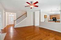 Family room is open to the kitchen. . . great for family time