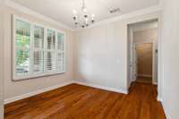 Formal dining room overlooks front yard