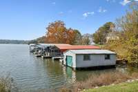 The red roof dock conveys with the Property.