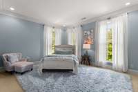 This pretty blue guest suite upstairs...