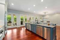 Also notice the convenience of your kitchen to the outdoor space....