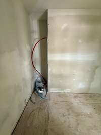 Location of the hot water heater.