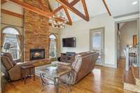 More soaring ceilings with custom beams!