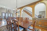 Dining Room with custom trim/wainscoting