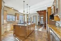 HUGE chef's kitchen open to den area