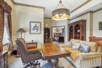 The basement suite has a living area, 2 bathrooms, a bedroom and access to exterior.  Perfect for an in-law suite or private guest area