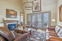 French doors to covered patio