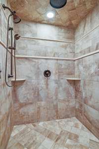 Huge walk-in shower with SteamBath feature