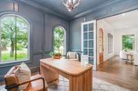 Gorgeous downstairs office/library.