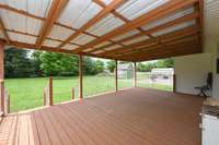 Huge, covered deck for sitting and sipping tea