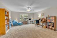 Very versatile space in the large upstairs bonus room is perfect for home office, gym, playroom, or additional guest space