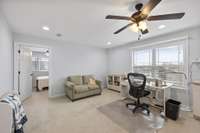 This is the other view of the L-shape. Currently set as an office space.