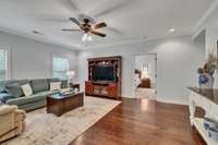Notice the beautiful hardwood flooring.