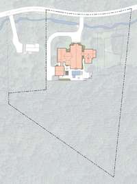 Boundary lines for 4 acre parcel and rendering of proposed build