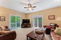 den downstairs with outdoor access