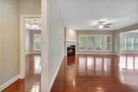 Master bedroom to the left of the living room.
