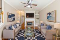 Virtually staged living room