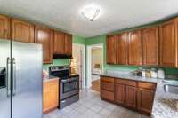 To the right of your dining room is your kitchen