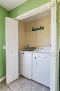 Laundry is in the kitchen by the back door