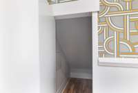 Half bath murphy door for storage