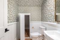 Half bath murphy door for storage