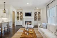 Gas Fireplace with custom Built-Ins