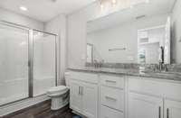 Master bathroom - Two sinks and walk-in shower