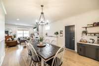 Open Dining area accommodates a larger table for gatherings as well as comfortable meal times.