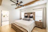 Primary Suite with beams