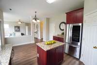 Kitchen area open to Family Room !