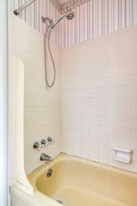 Great shower and tub area.