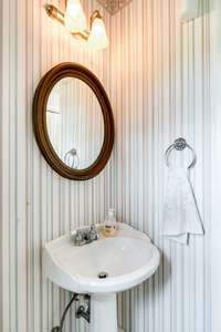 This half bath is great for guests.