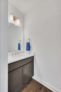 1/2 bathroom on main level
Previously built home, features and selections may vary