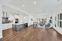 Open concept living/dining/kitchen 
Previously built home, features and selections may vary