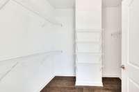 Primary bedroom closet
Previously built home, features and selections may vary