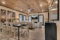 Interior of 5 bedroom rooftop cabin.  6 bedroom rooftop floor plan will vary.