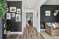 inviting foyer with office/den on right