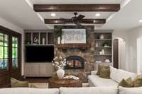 Cozy. Built-in sound throughout the main floor.