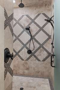 Tankless water heater means you'll never run out of hot water.