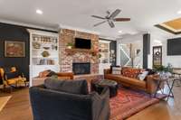 Living room perfect for entertaining or quiet time by the fire.