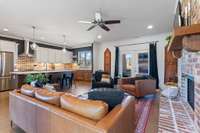 Open concept is perfect for entertaining.  The detail in this home is incredible.  Stained woods and brick accents make this home a wow!