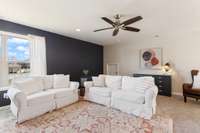 This oversized bonus room is located on the second floor.