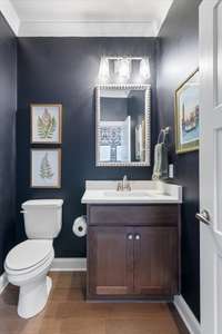 Powder room located on the main floor, which is perfect for your guests.
