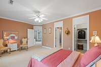 Bedroom upstairs with en suite bath